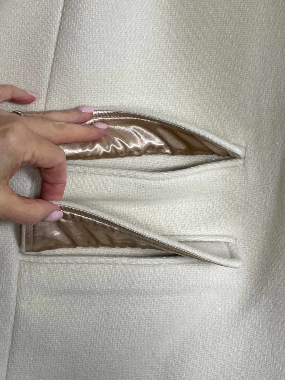 J.Crew Toscana Coat in Italian Stadium-Cloth Wool Ivory Cream Size 20 - Picture 7 of 14